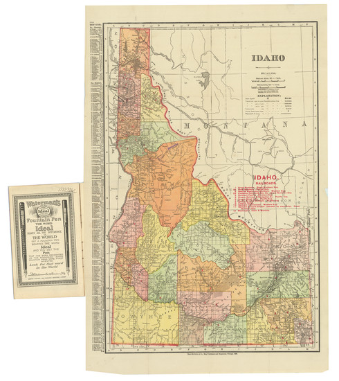 64-Idaho Map By William Rand  &  Andrew McNally