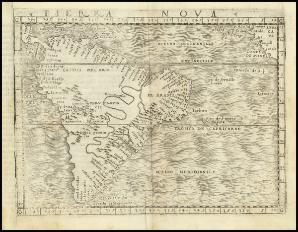 72-South America Map By Giacomo Gastaldi