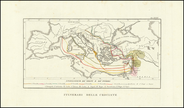 92-Mediterranean Map By Francesco Marmocchi