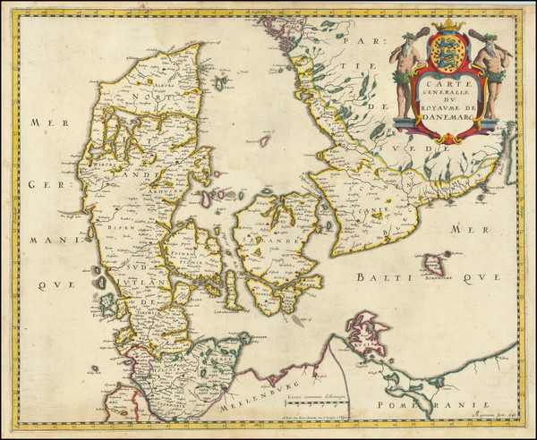 70-Denmark Map By Pierre Mariette