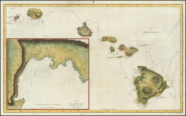 85-Hawaii and Hawaii Map By James Cook