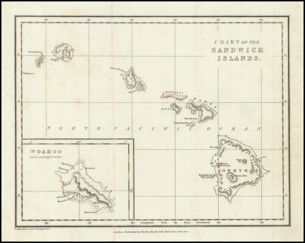 36-Hawaii and Hawaii Map By G.F. Cruchley