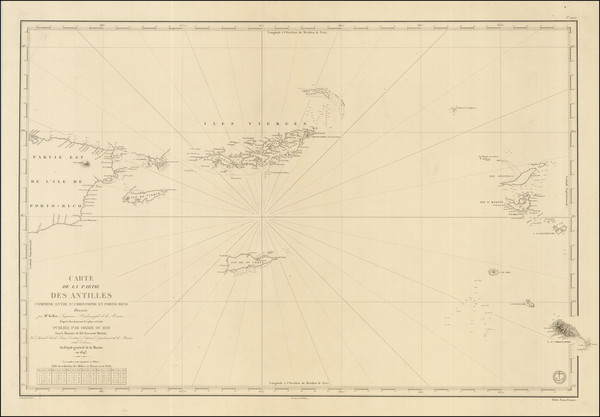 80-Puerto Rico, Virgin Islands and Other Islands Map By Depot de la Marine