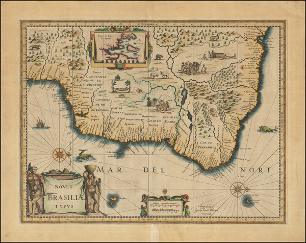20-Brazil Map By Willem Janszoon Blaeu