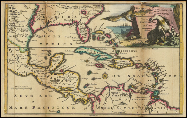 30-Florida and Caribbean Map By Daniel de La Feuille