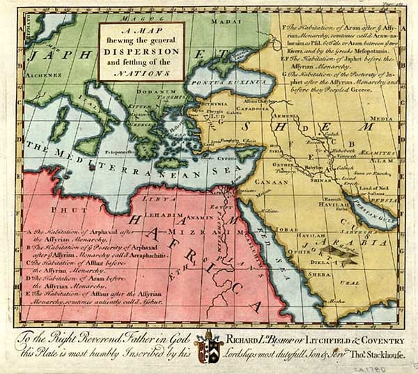 97-Europe, Europe, Mediterranean, Asia, Middle East and Holy Land Map By Thomas Stackhouse