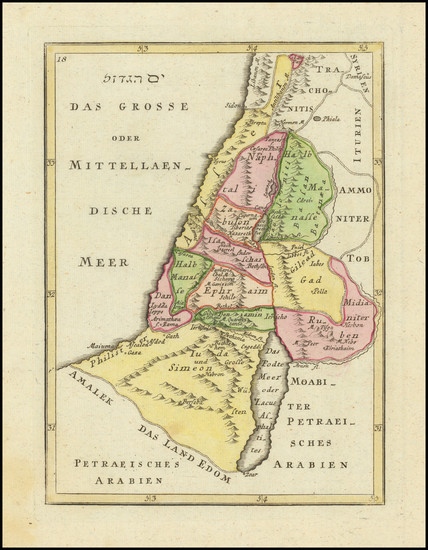 99-Holy Land Map By Josef Ferdinand Klemm