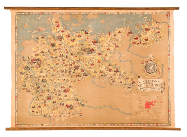 46-Pictorial Maps, World War II and Germany Map By Deutschen Reiseverkehr / Reichsbahnzentrale / R