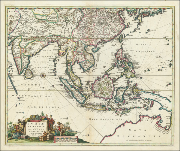 6-India, Southeast Asia, Philippines, Indonesia and Australia Map By Nicolaes Visscher I