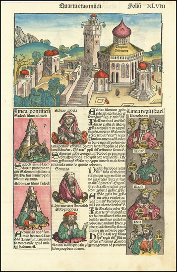 88-Other Italian Cities and Jerusalem Map By Hartmann Schedel