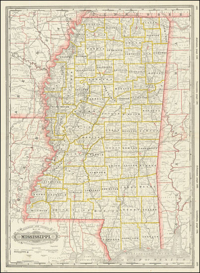 81-Mississippi Map By George F. Cram