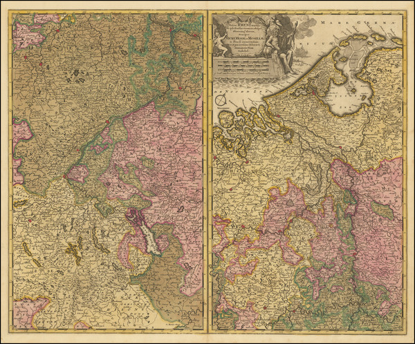 21-Netherlands, Süddeutschland and Mitteldeutschland Map By Gerard Valk