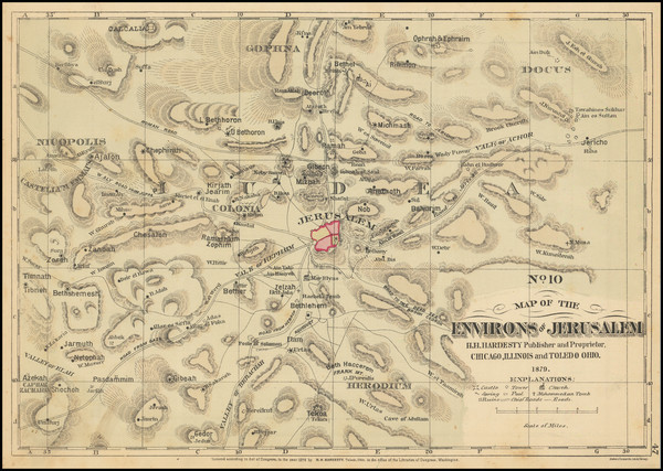 94-Jerusalem Map By H.H. Hardesty