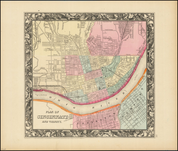 38-Ohio Map By Samuel Augustus Mitchell Jr.