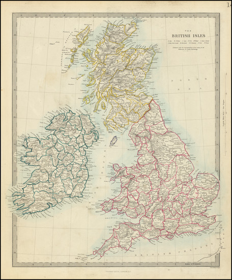 98-British Isles Map By Letts