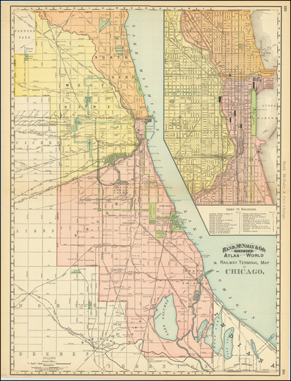 92-Chicago Map By Rand McNally & Company