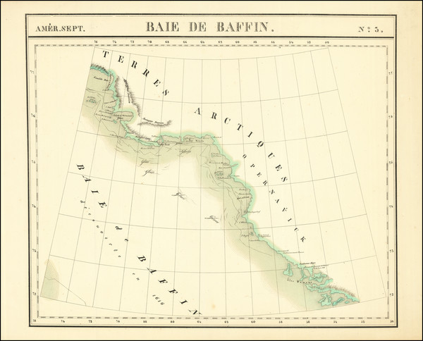 41-Polar Maps and Canada Map By Philippe Marie Vandermaelen