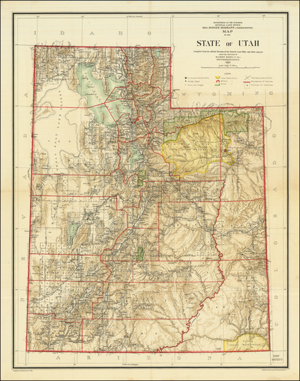 21-Utah and Utah Map By General Land Office