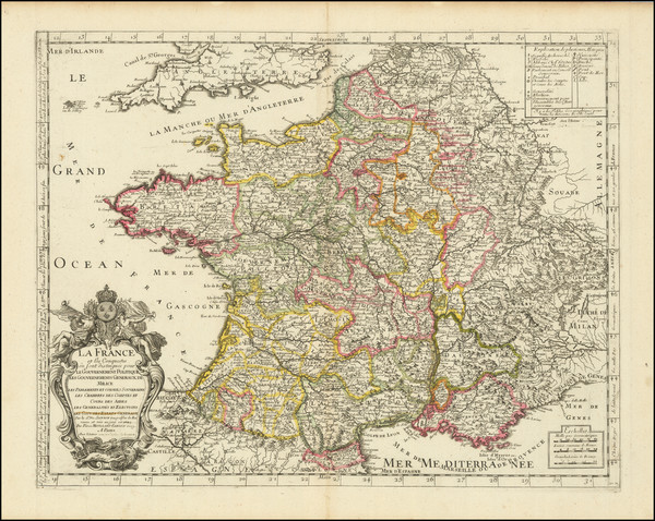 87-France Map By Pierre Moullart-Sanson