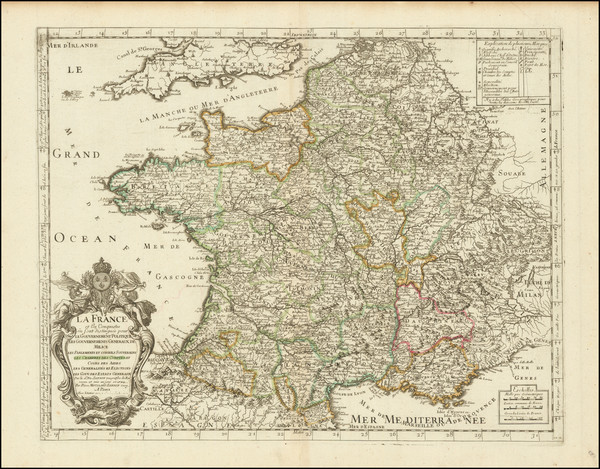 90-France Map By Pierre Moullart-Sanson