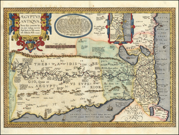 43-Egypt Map By Abraham Ortelius