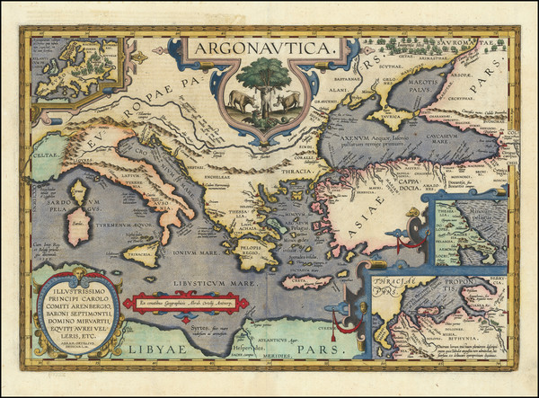 99-Turkey, Mediterranean, Turkey & Asia Minor and Greece Map By Abraham Ortelius