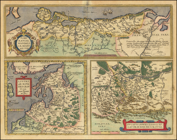 49-Poland, Romania, Baltic Countries and Germany Map By Abraham Ortelius