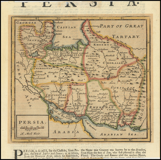 90-Persia & Iraq Map By Herman Moll