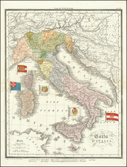 77-Italy Map By Francesco Marmocchi