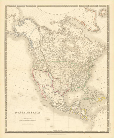 23-Texas and North America Map By W. & A.K. Johnston