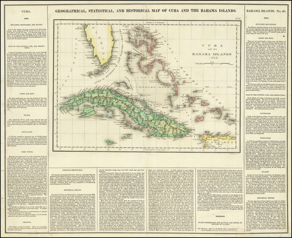 34-Florida, Cuba and Bahamas Map By Henry Charles Carey  &  Isaac Lea