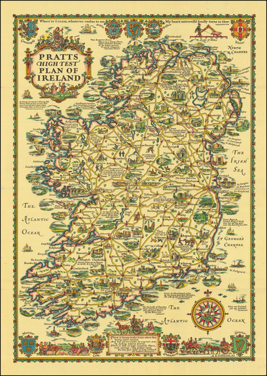 28-Ireland and Pictorial Maps Map By Alfred E. Taylor