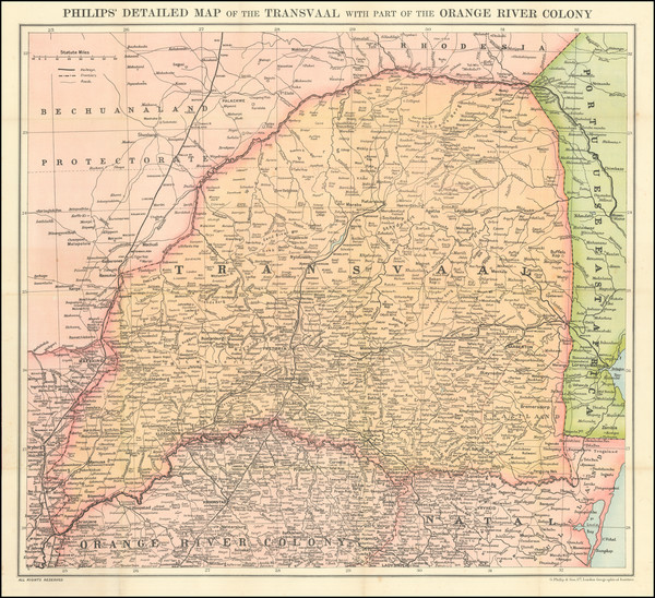 47-South Africa Map By George Philip & Son