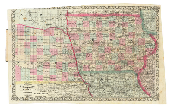 69-Iowa and Missouri Map By George F. Cram