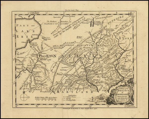 95-Mid-Atlantic and Pennsylvania Map By Thomas Kitchin