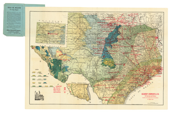 0-Texas and Geological Map By F.E. Gallup