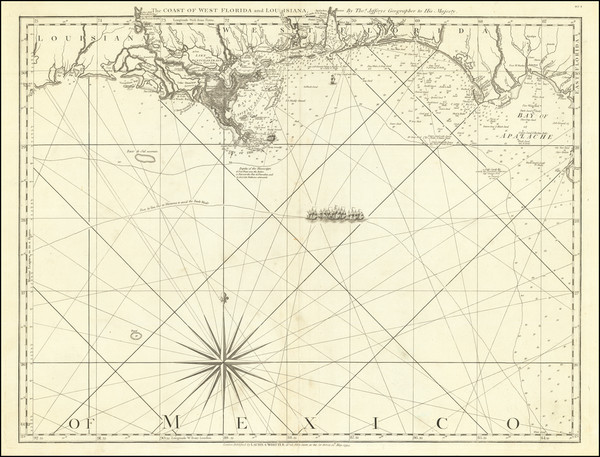 38-Florida, South, Louisiana, Alabama and Mississippi Map By Thomas Jefferys