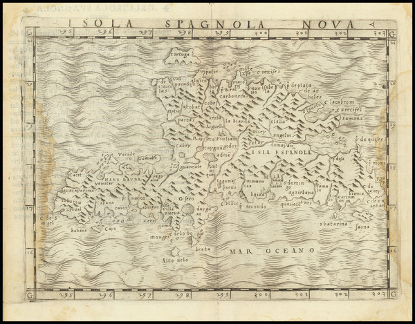 84-Hispaniola Map By Giacomo Gastaldi