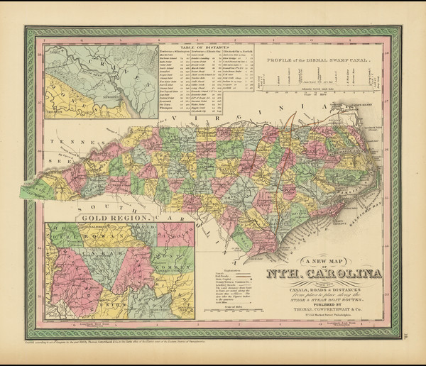 82-North Carolina Map By Thomas, Cowperthwait & Co.