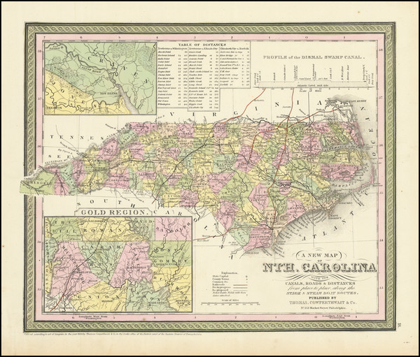 84-North Carolina Map By Thomas, Cowperthwait & Co.