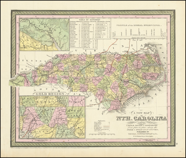 50-North Carolina Map By Thomas, Cowperthwait & Co.