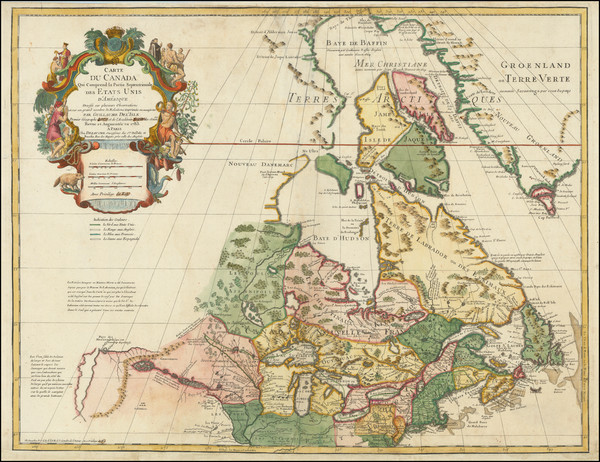 51-New England, Midwest, Plains and Canada Map By Guillaume De L'Isle / Jean-Claude Dezauche