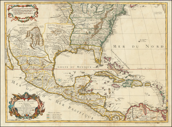 27-United States, South, Southeast, Texas, Southwest, Rocky Mountains and Caribbean Map By Jean An