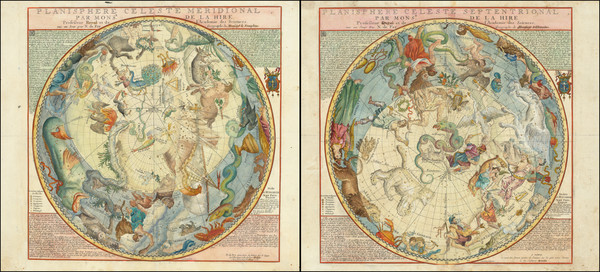 55-Celestial Maps Map By Nicolas de Fer