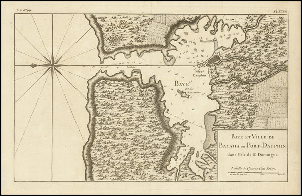 92-Hispaniola Map By Jacques Nicolas Bellin