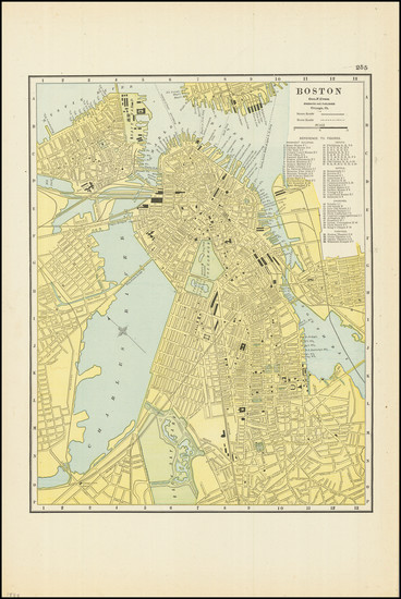 61-Boston Map By George F. Cram