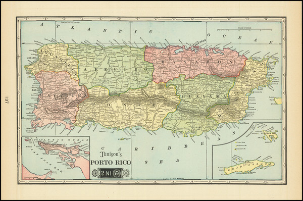 88-Puerto Rico Map By H.C. Tunison