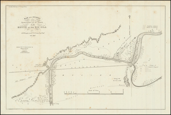 76-Arizona and California Map By Amiel Weekes Whipple