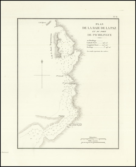 62-Baja California Map By Eugene Duflot De Mofras