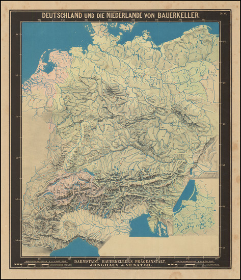 69-Netherlands and Germany Map By George Bauerkeller